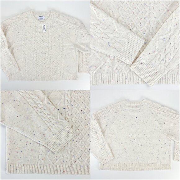 Chunky SOFT Cable Knit Sweater XL Rainbow Donegal Fall Winter COZY Cottage Cabin - Picture 7 of 12